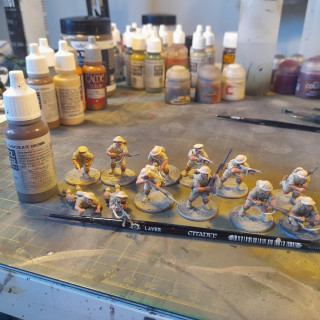 Painting British 8th army - Infantry - Base colours