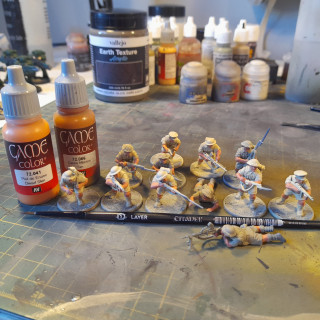 Painting British 8th army - Infantry - Base colours