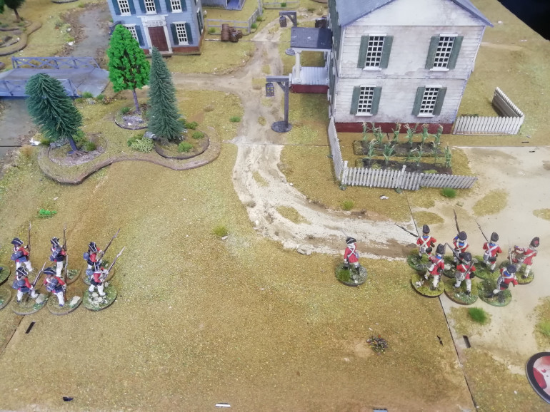 The crown forces move in to find the informant. The rangers come on at the side and are fired on by the rifleman and take a casualty. They return fire forcing the rifleman to fall back 