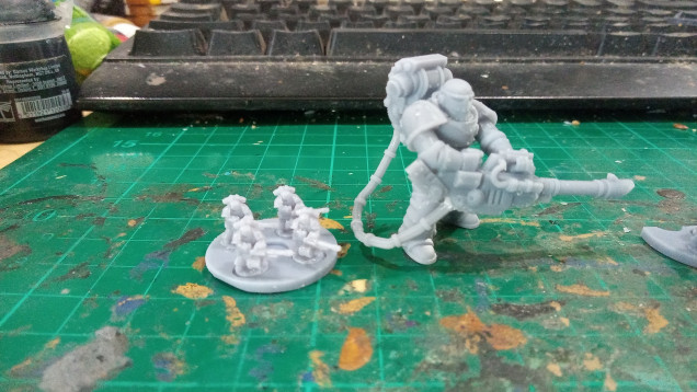 Scale with a regular Marine, it's 3D Printed but the scale is the same.