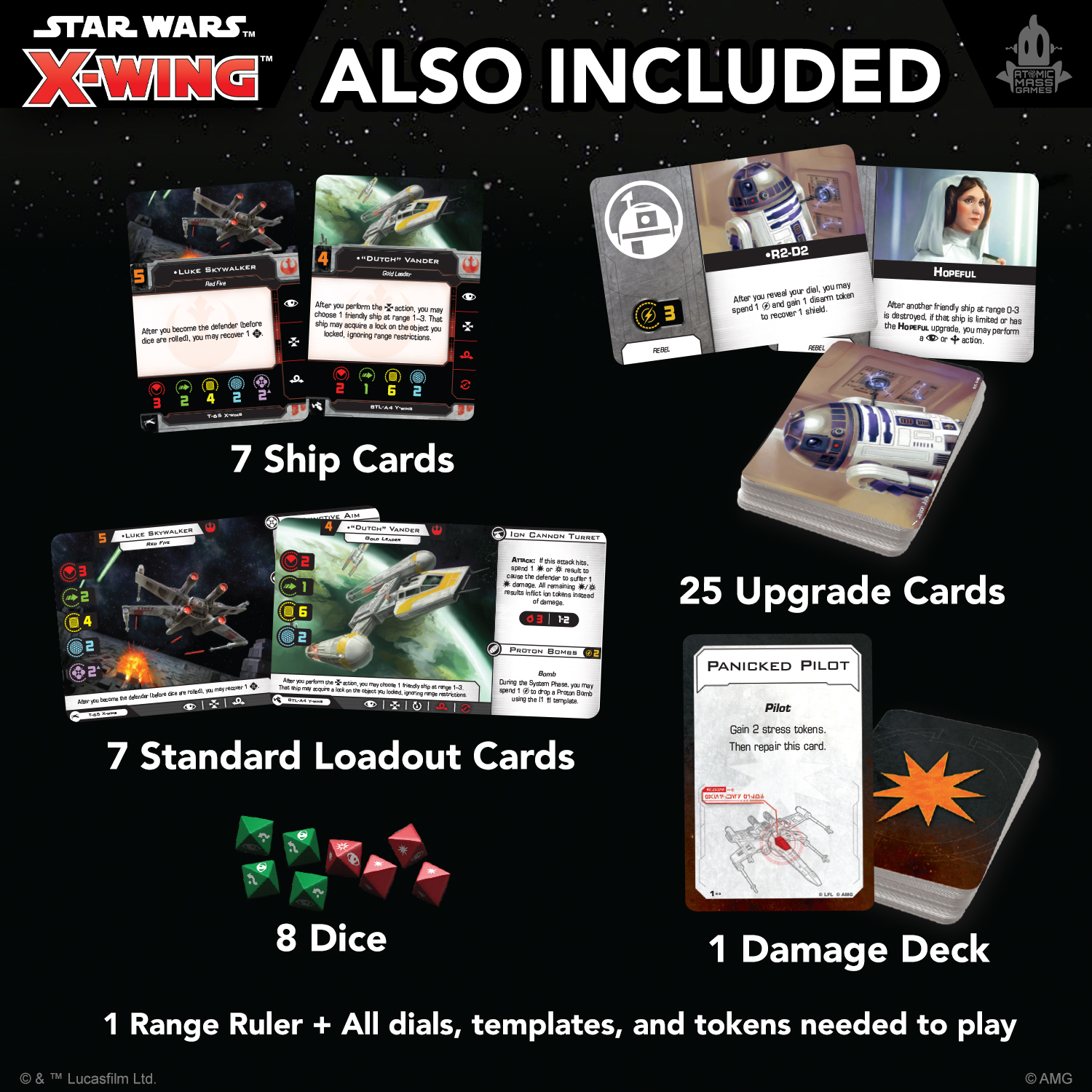 Rebel Alliance Squadron Starter Pack Accessories - X-Wing