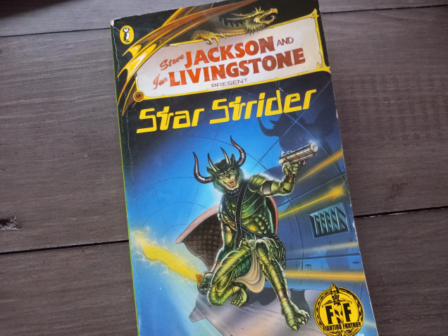 Back to a sci-fi with Lyke Sharps star strider although I don't understand the title. You play a rogue tracer who is a bounty hunter. It feels like someone didn't like that as a title. The cover by Alan Craddock also feels disjointed. Its from a very minor encounter and it feels as if the cover was done first and it was shoe horned in. At first glance the plot sounds fun with nods to escape from new York. Gromulans have kidnapped the Galactic President and you have to find him. You have so many hours to succeed with a ticking clock mechanic like an episode of 24. We also see the return of the fear stat as the Gromulans use illusions to scare folk. For some reason this book didn't work for me. Despite the race against time there's no sense of urgency 