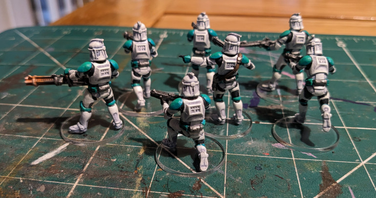 Pro painted Star Wars Legion Republic Clone troopers Phase II squad  miniatures