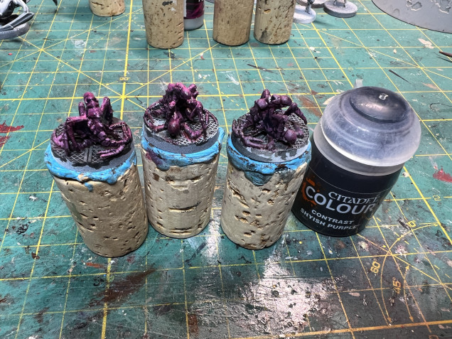 Apply a wash with GW Contrast Skyish Purple (or GW wash Drakenhof Nightshade)