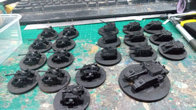 The non-transports. All based on 40mm Bases except the Shadowsword which is on a 50mm. 