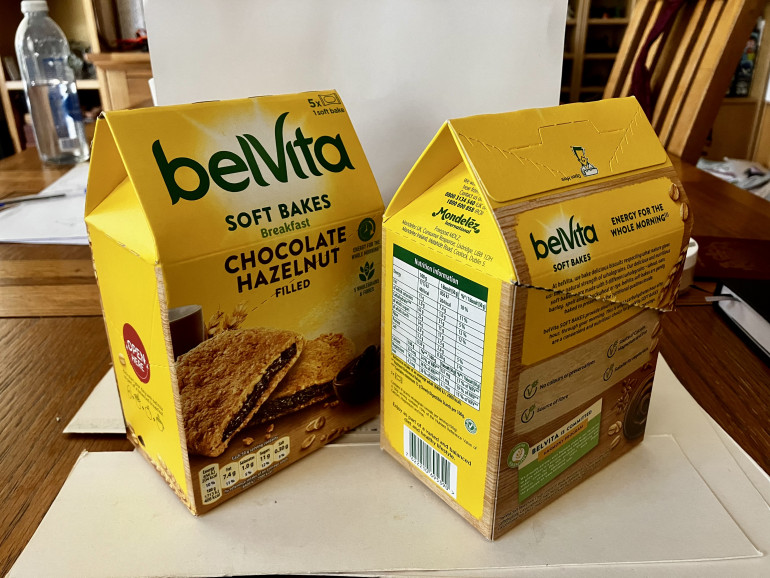 A pair of Belvita boxes 
