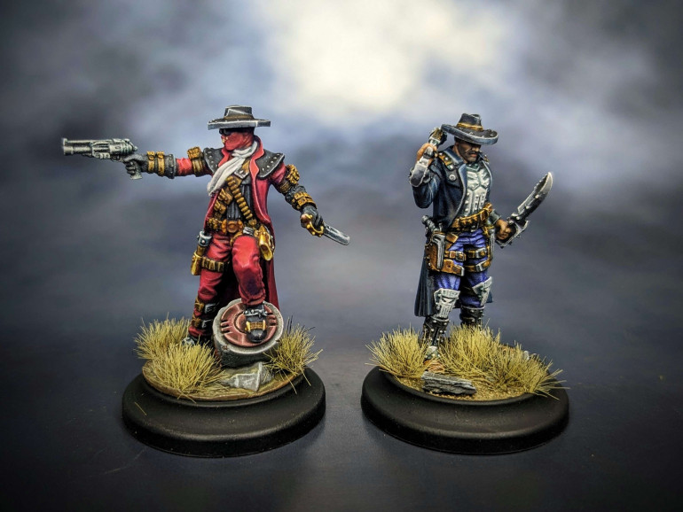Two anti-heroes join the posse! I do love pulp settings as an excuse to have a varied colour palette.