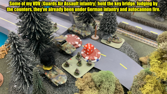 Recent game of Seven Days to the River Rhine (German Mech Brigade elements vs. Guards Tank Brigade spearhead and VDV Air Assault