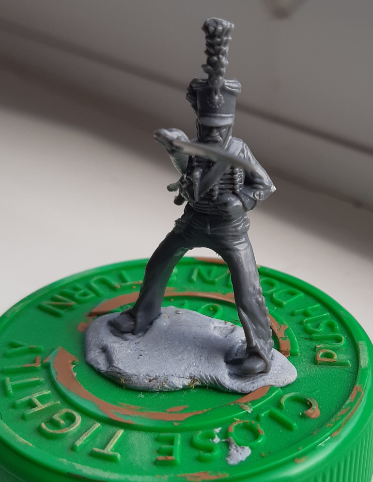 This was the basic hussar trooper before any sculpting.