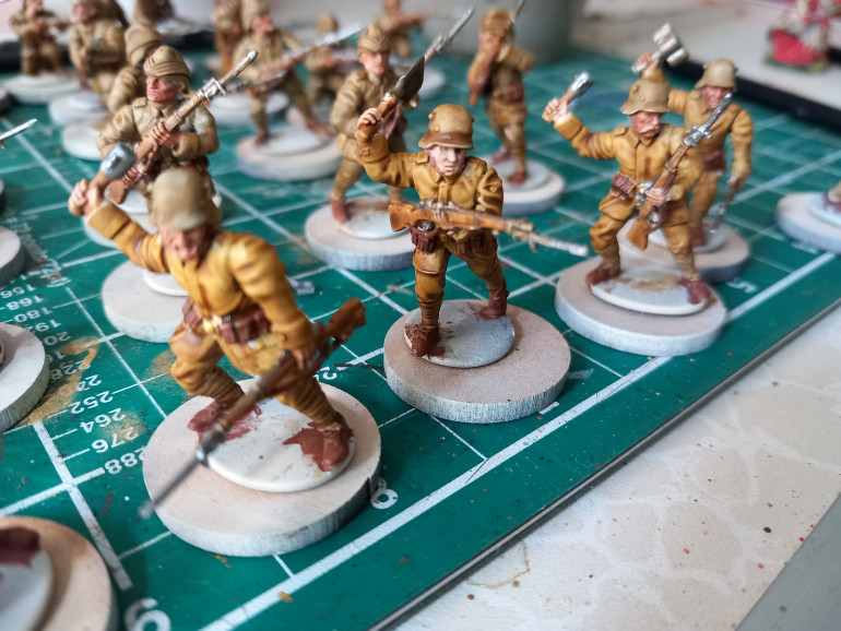 Close assault unit wearing German helmets based on the assault units used in Palestine with a slightly different colour scheme based on the research bellow 