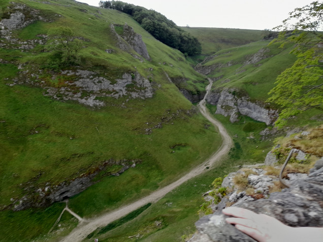 Looking down into Cave Dale