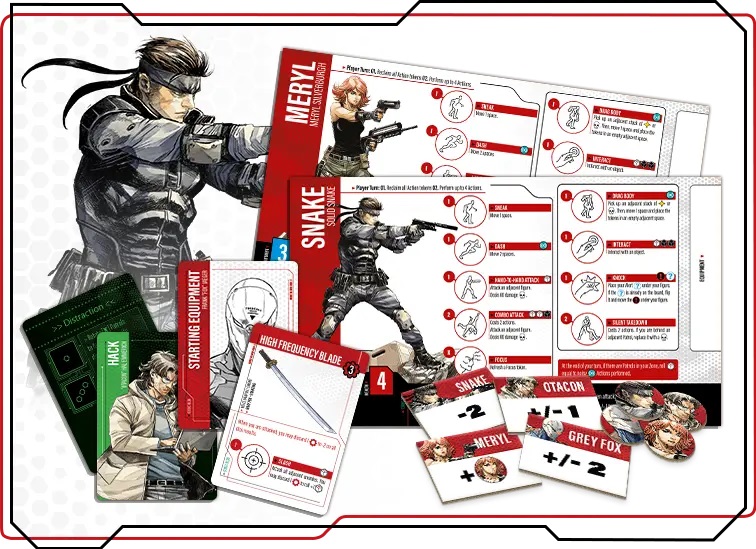 Snake & Meryl Character Cards - Metal Gear Solid The Board Game