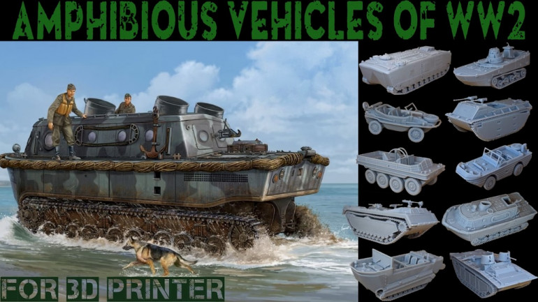 AMPHIBIOUS Fighting Vehicles Of WW2 (scale 1:56)