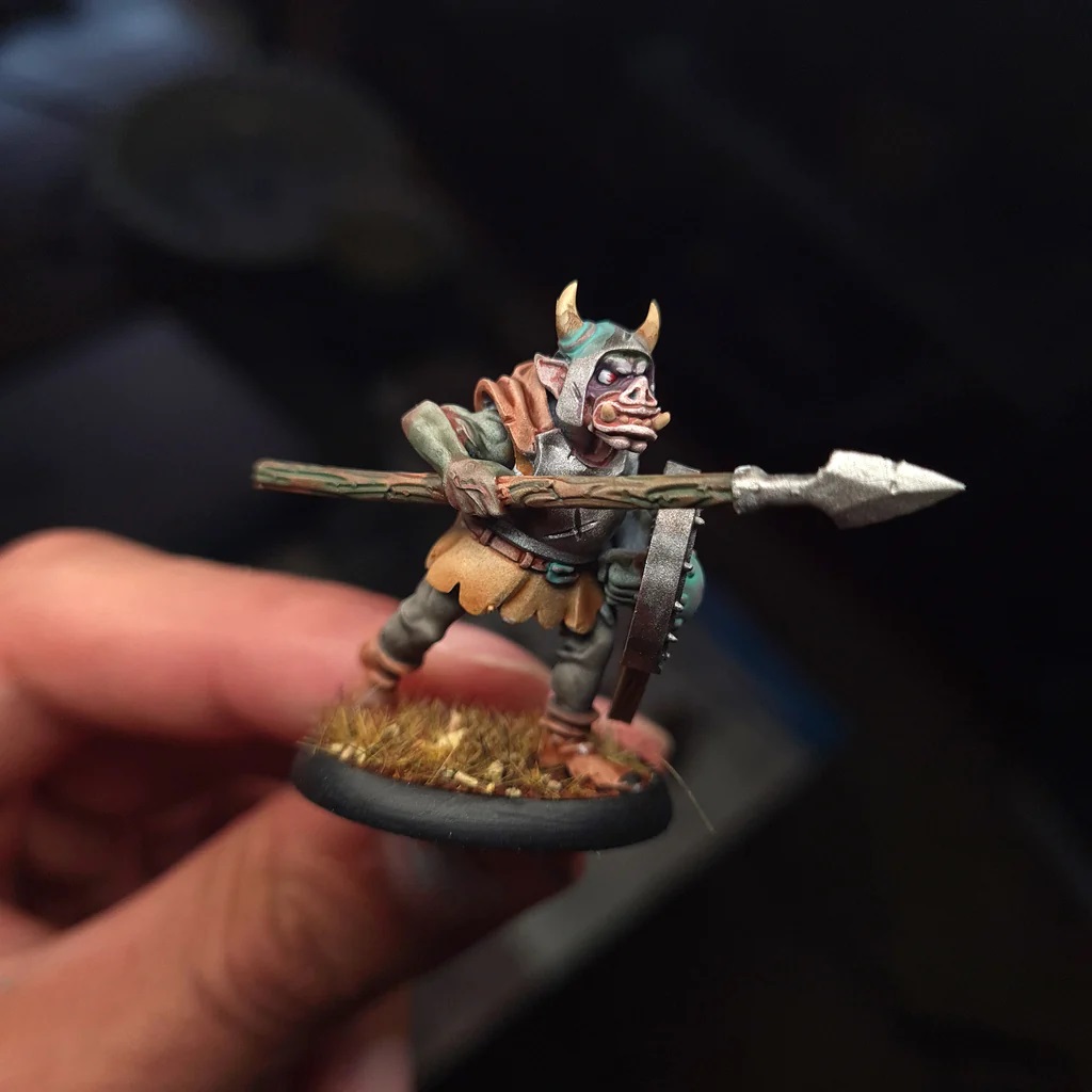 Pig-Faced Orc With Spear - Warp Miniatures