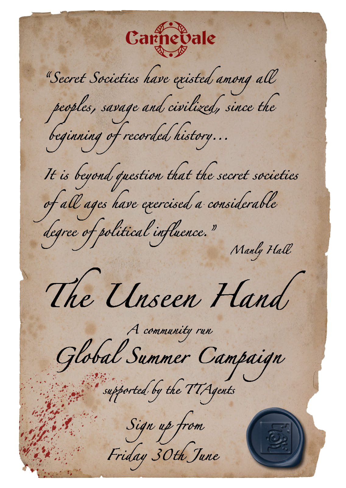 The Unseen Hand Campaign - Carnevale