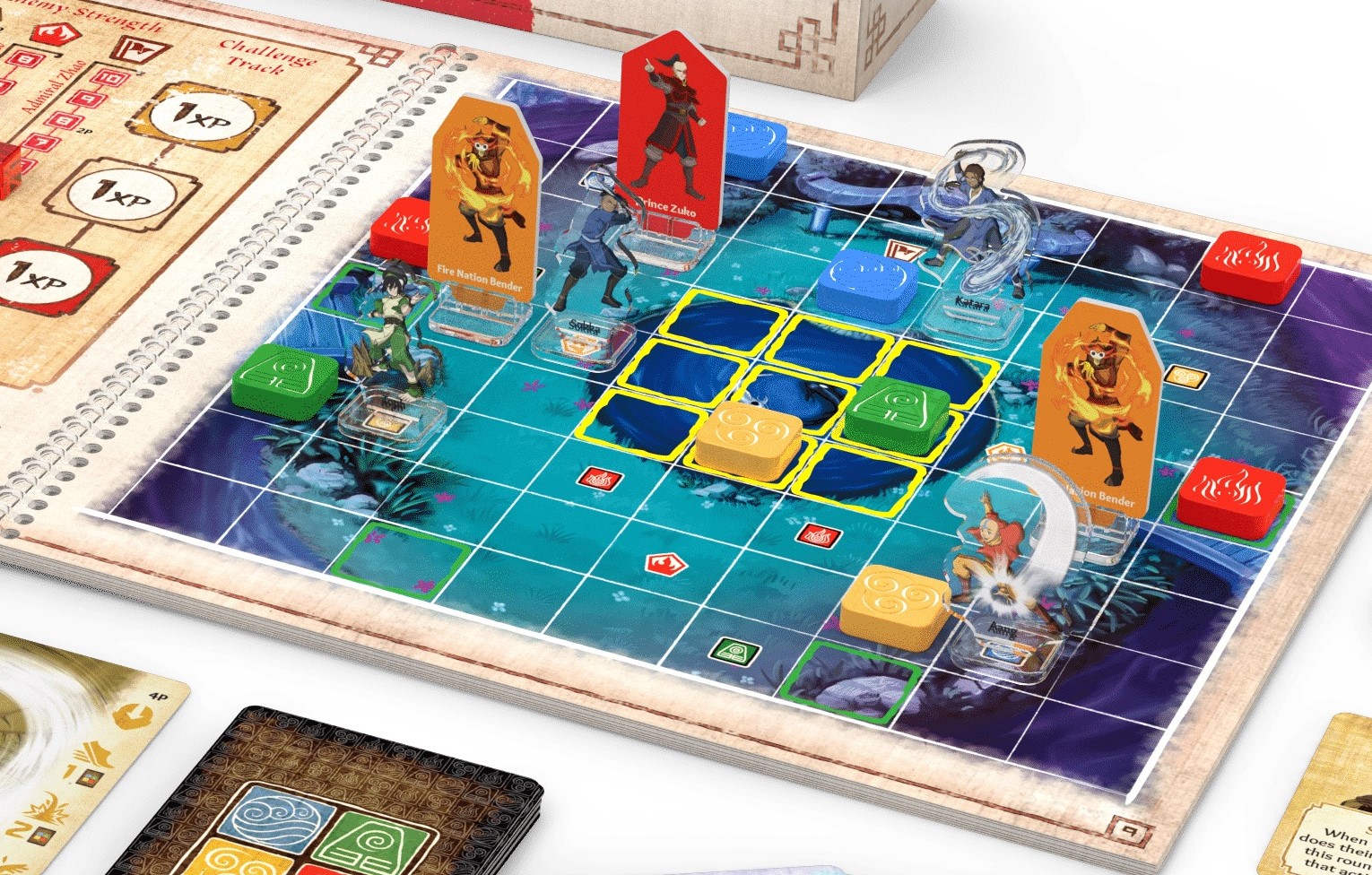 🌊 Avatar – Crossroads Of Destiny – Kooperatives Strategiespiel – Team Avatar Abenteuer – 2–4 Spieler Ab 10 Jahren – 45 Min. – Inkl. 15 Story-Begegnungen & 12 Kämpfen – Mit Acryl-Helden & Element-Plättchen
