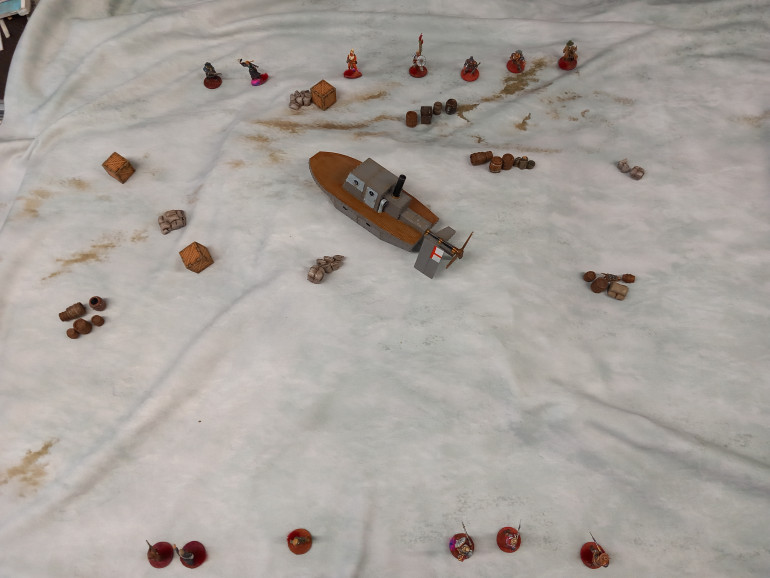 Captain Crackenthorpes crew had one last mission at the polar region of mars. Chaplains old missionary contact informed the crew of a a Ether flyer convoy that got lost in the polar peaks. On board were the deeds the missionary needed to stake a territorial claim. Without it the British Martian company would take the land. The crew had to find the deeds on the downed Augustus before the company sends its own crew in.