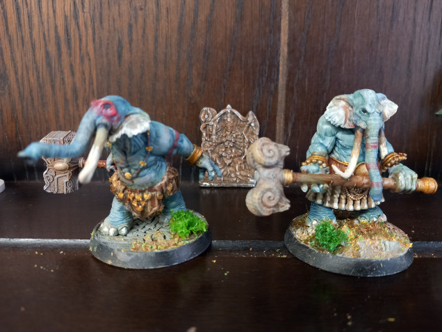 Hard finding elephant men so I looked for 3D prints and found these by daybreak minis who do some great animal style monsters. I need two for the Eritherean graveyard scenario.