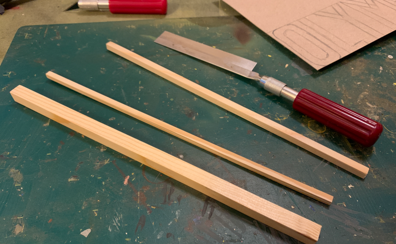 Cut some pine sticks for the framing