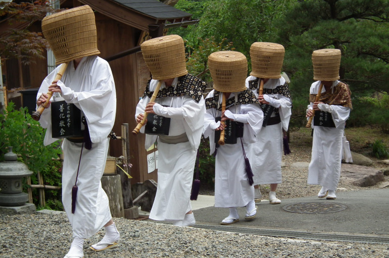 Some Komuso monks yesterday