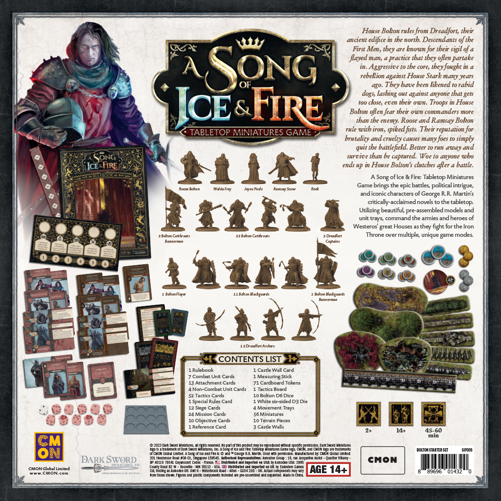 Bolton Starter Set Contents - A Song Of Ice & Fire The Miniatures Game