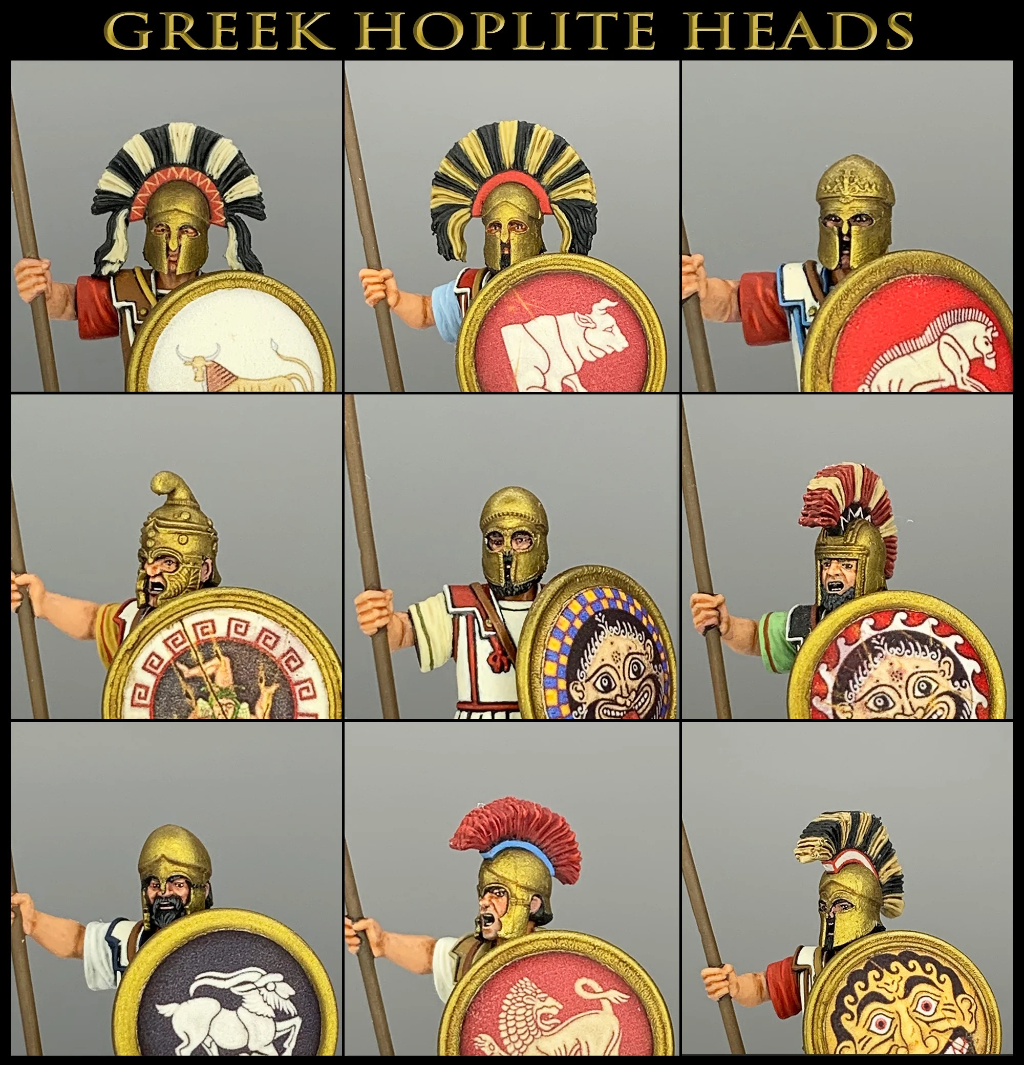 Greek Hoplite Heads Examples - Victrix Miniatures