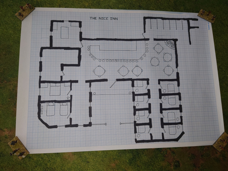 The plan of the inn as designed for the DnD campaign I am running. 