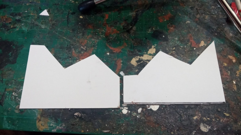 These two pieces will work but not joined to one another so we need to make a filler wall.