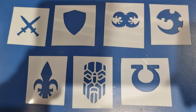 The resultant mylar stencils.