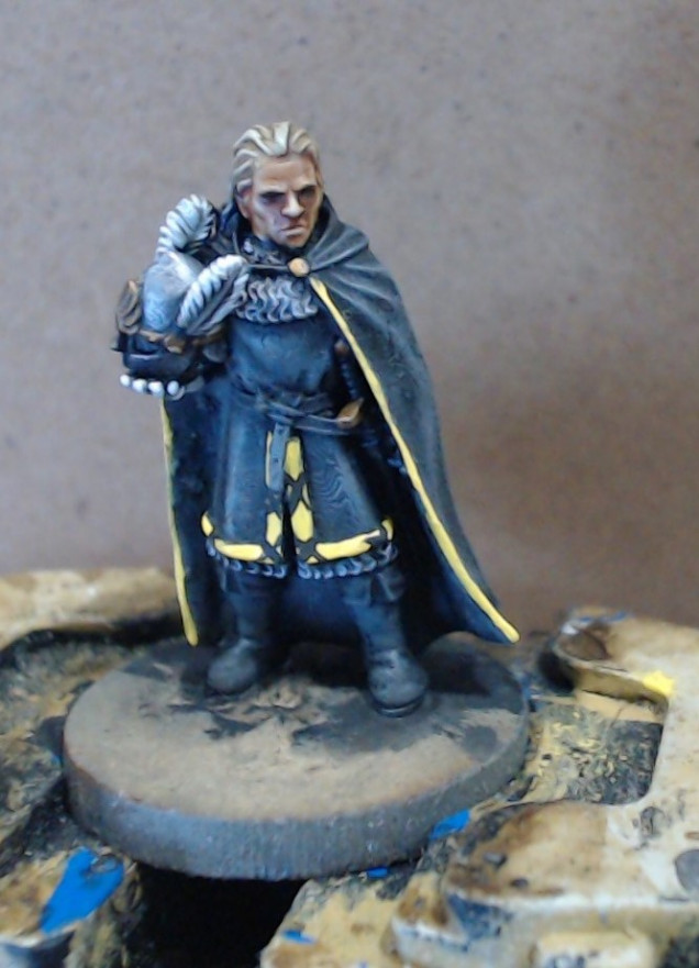 This mini took maybe 20 minutes to paint, not including drying time. Black Undercoat, grey drybrush, paint the metal, paint the face and hair with Skeleton Bone then contrast face and soft tone wash for the hair. 