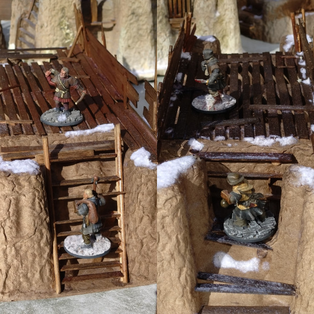 The minis seem to fit just fine on the new terrain. There's often a problem staying true to the amount of movement you have when negotiating ladders / climbing etc. Depending slightly on the basing my ladders allow the mini to stay closer to the actual movement and height minis have been able to get to.