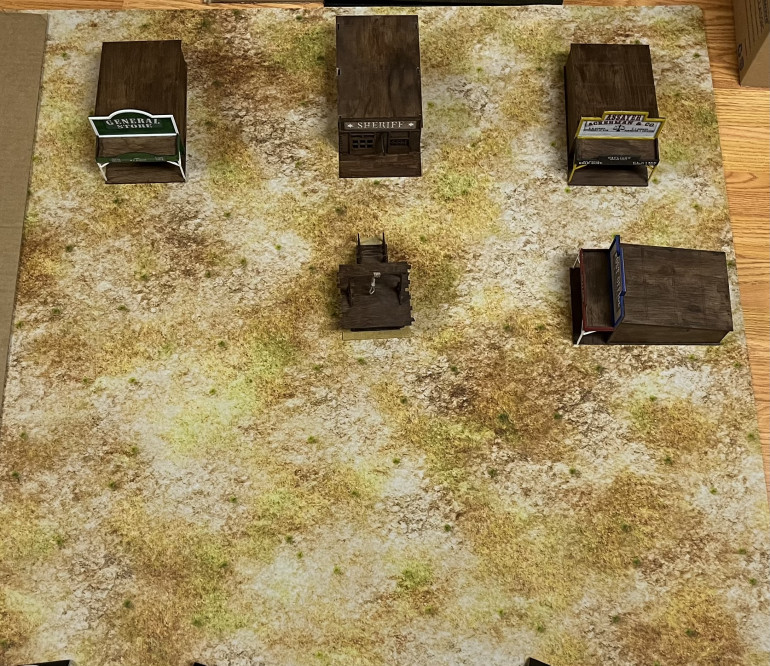 Approximate size of a 3x3 mat with all buildings finished to date in place.   This won’t be the exact setup but is mostly just for planning purposes and to visualize progress.  