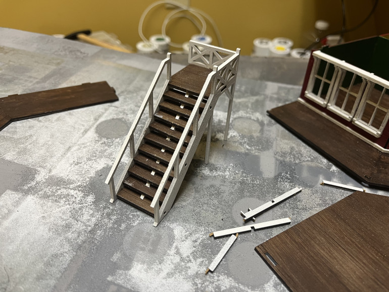 Saloon staircase after having to fix a mistake on the fly.