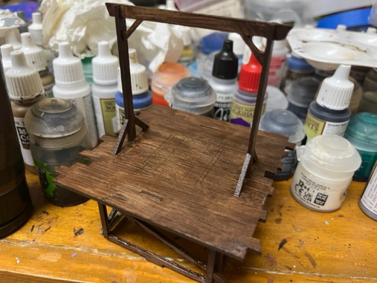 Quick brush of just one coat. I’ll let it dry and see if it needs another coat but given it only needs to look good from about 3 feet away, I’m pretty pleased.