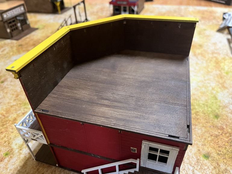 Aerial view with roof in place.