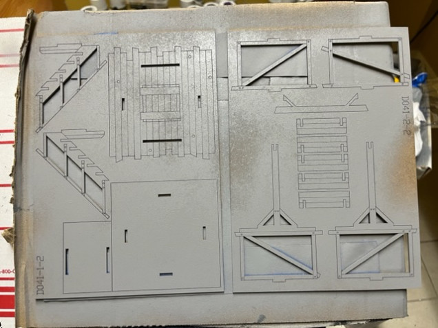 Primed the whole thing before punching out the components. This may require a bit of sanding during the assembly stage. 