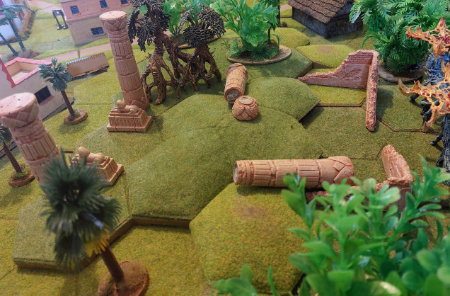 Ruins , huts and the layout changes.