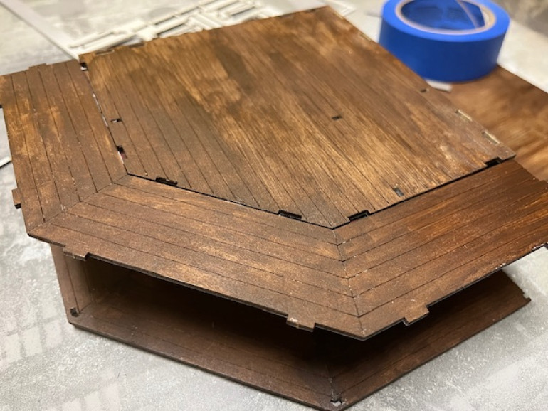 Second floor and balcony mocked up to show the next stage