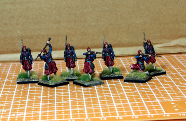 The Emhar Zouaves came out a bit dark. The wash was too concentrated.