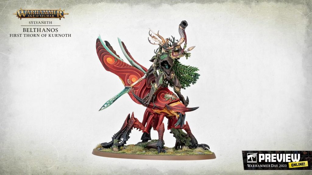 Warhammer Age Of Sigmar - Belthanos First Thorn Of Kurnoth (Sylvaneth) - Miniatura De Plástico Sin Pintar, Base Ovalada 150 Mm