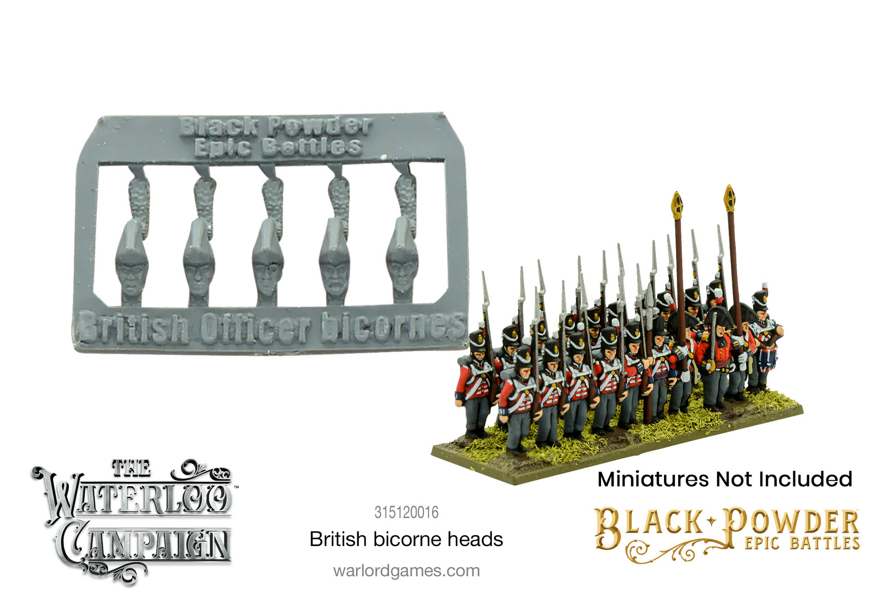 British Bicorne Heads - Black Powder Epic Battles