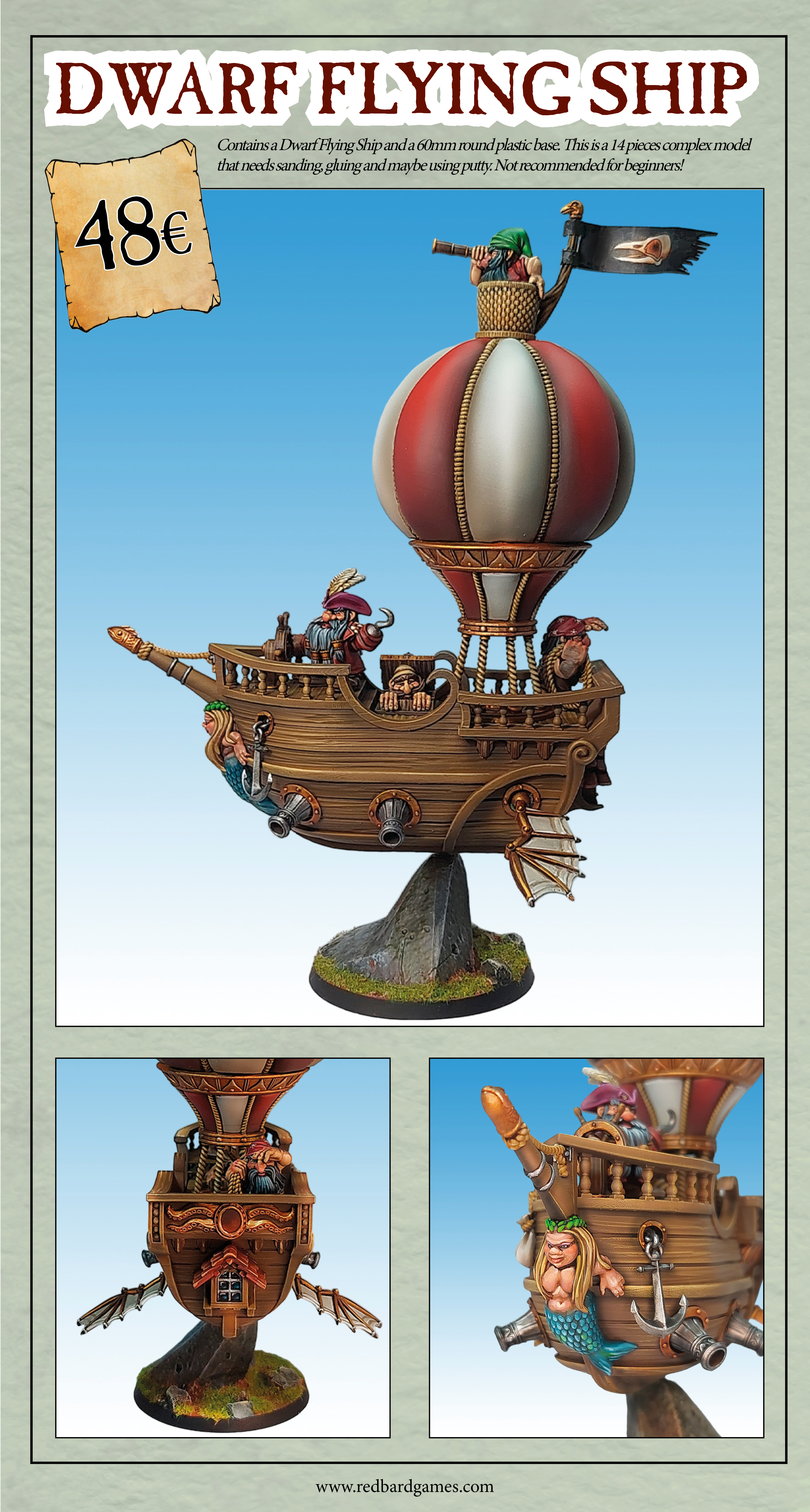 Dwarf Flying Ship - Red Bard Games