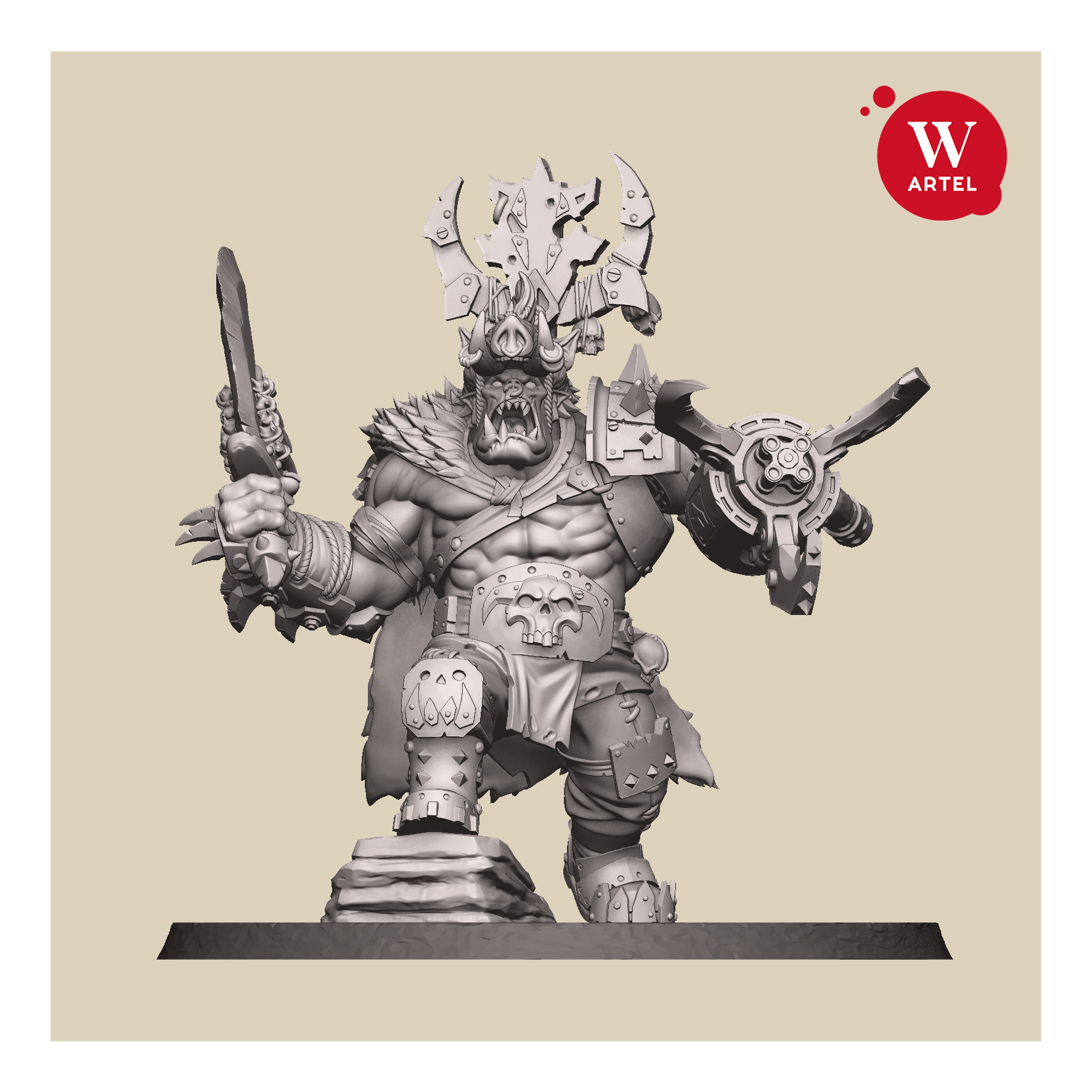 Iron Tribe Boss Front - Artel W Miniatures