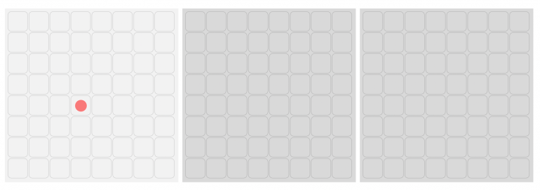 Our player could begin on a tile, with two tiles 