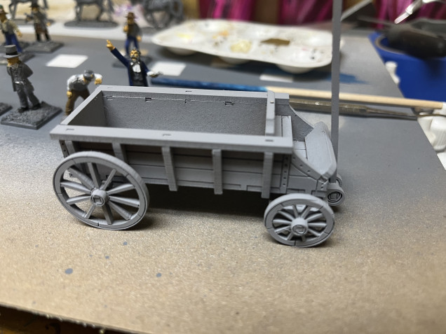 The wagon is a Sarissa Precision kit via Great Escape Games. It comes with a drover which I’ll paint separately. 