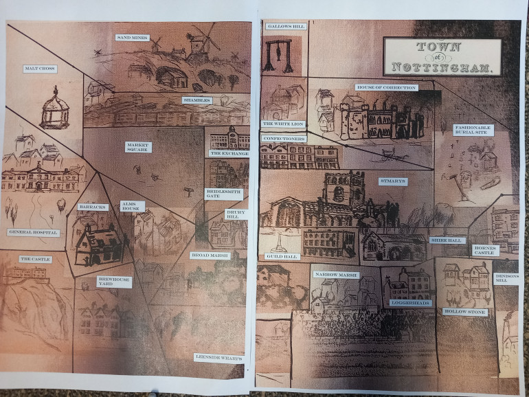 I hand drew all the little locations and made this rough board. I don't have photocopy but it will do the job