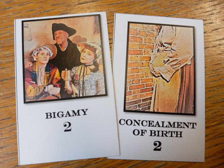 Level 2 crimes break the social boundaries of the period. A child out of wedlock was offence fir both mother and father, if you can find him. While bigamy was punishment enough with two lots of ear ache.