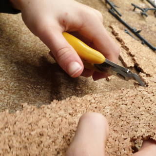 Shaping cork riverbank and Glueing