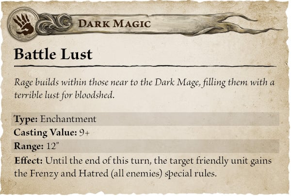 Battle Lust Spell - Warhammer The Old World