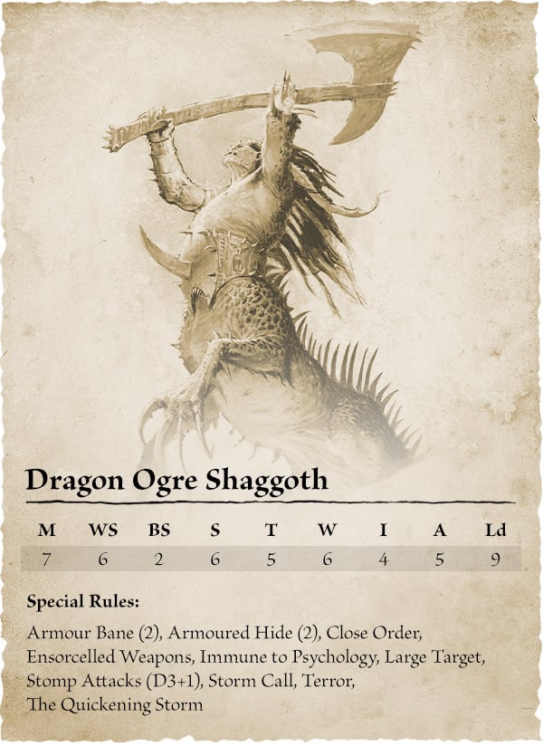 Dragon Ogre Shaggoth Profile - Warhammer The Old World